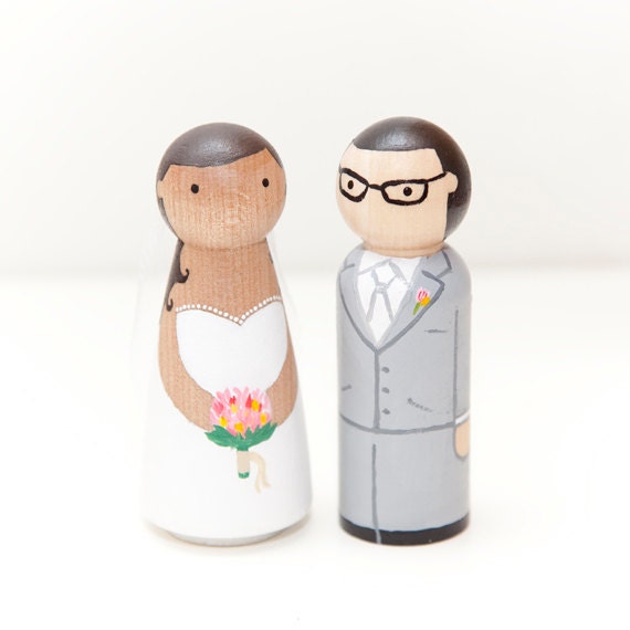 Custom Hand Made Wood Wedding Cake Toppers