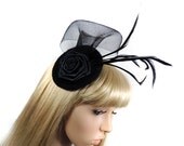 Goth Burlesque fascinator classy black