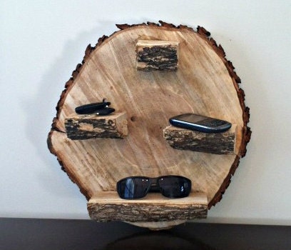 Rustic Media holder Mudroom Decor Key holder