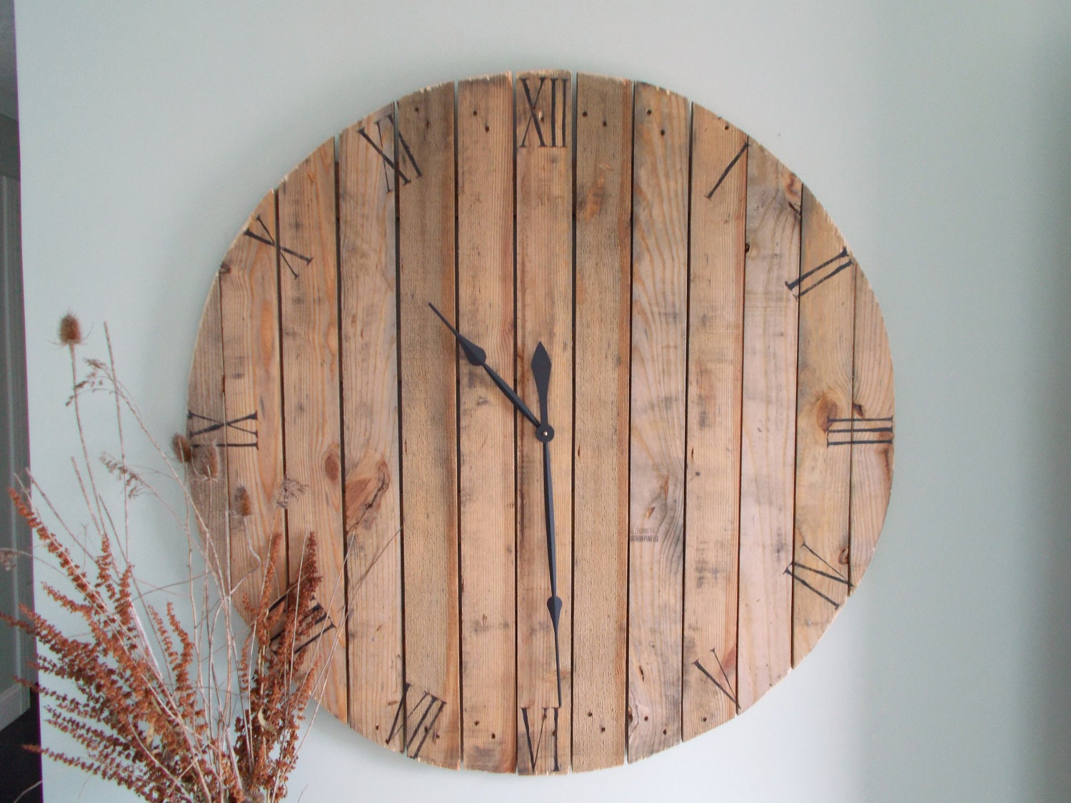 ON SALE Huge Pallet Clock 46" dia.