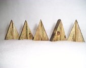 HANDMADE WOODEN Miniature Primitive Rustic Christmas Trees Table Top Decoration Stained and Preserved