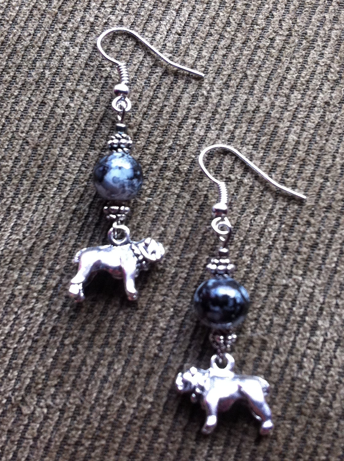 Bulldog Dangle Earrings