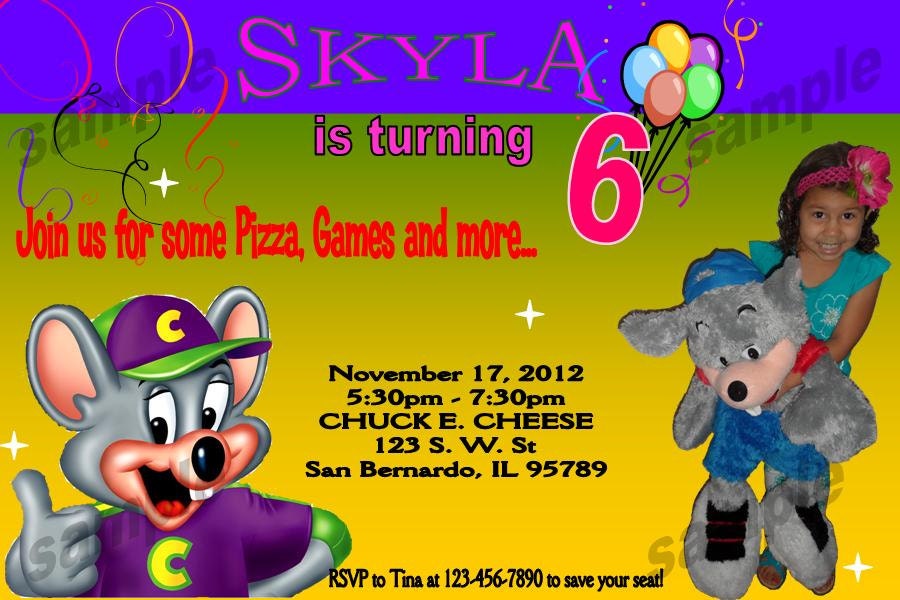 Chuck E. Cheese's Invite DIY Printable-Digital File