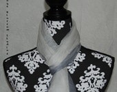 Ombre silk scarf in shades of white and grey gray monochromatic