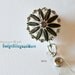 Pretty Smokey Grey Flower Round -(clear)RETRACTABLE /Swivel Reel/Spring Clip - Badge Holder BB758