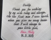 Personalized Wedding Handkerchief for your Dad. Free Gift Box.............Choose Your Colors