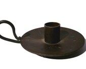 Antique French rustic candle holder metal - Country home decor