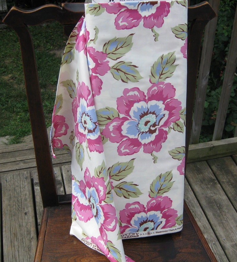 Amy Butler - Gypsy Caravan - Wild Poppy - Linen - 1 YARD
