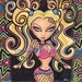 Blonde GoGo Dancer - Original Big Eye Pin Up Art