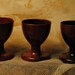 TRIO Art Deco  antique bakelite egg cups marked SUNNY SMILE and British Made made in england perfect for breakfast a soft boiled egg