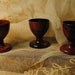 TRIO Art Deco  antique bakelite egg cups marked SUNNY SMILE and British Made made in england perfect for breakfast a soft boiled egg