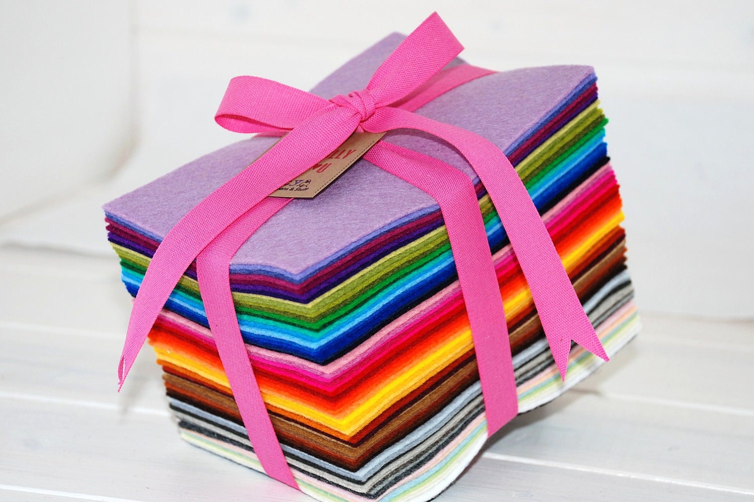 Wool Felt Gift Pack - 100% Wool Felt Bundle Pack - 62 Colors of 4" x 6" wool felt pieces - Super Soft Wool Felt