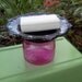 SOAP DISH - Ball Mason Jar Holder - Hot Pink and Black Flowers and Polka Dots - Bathroom - Home Decor