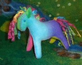 Waldorf wool felt rainbow horse soft toy wool toy plush animal pony girl children birthday pretend play