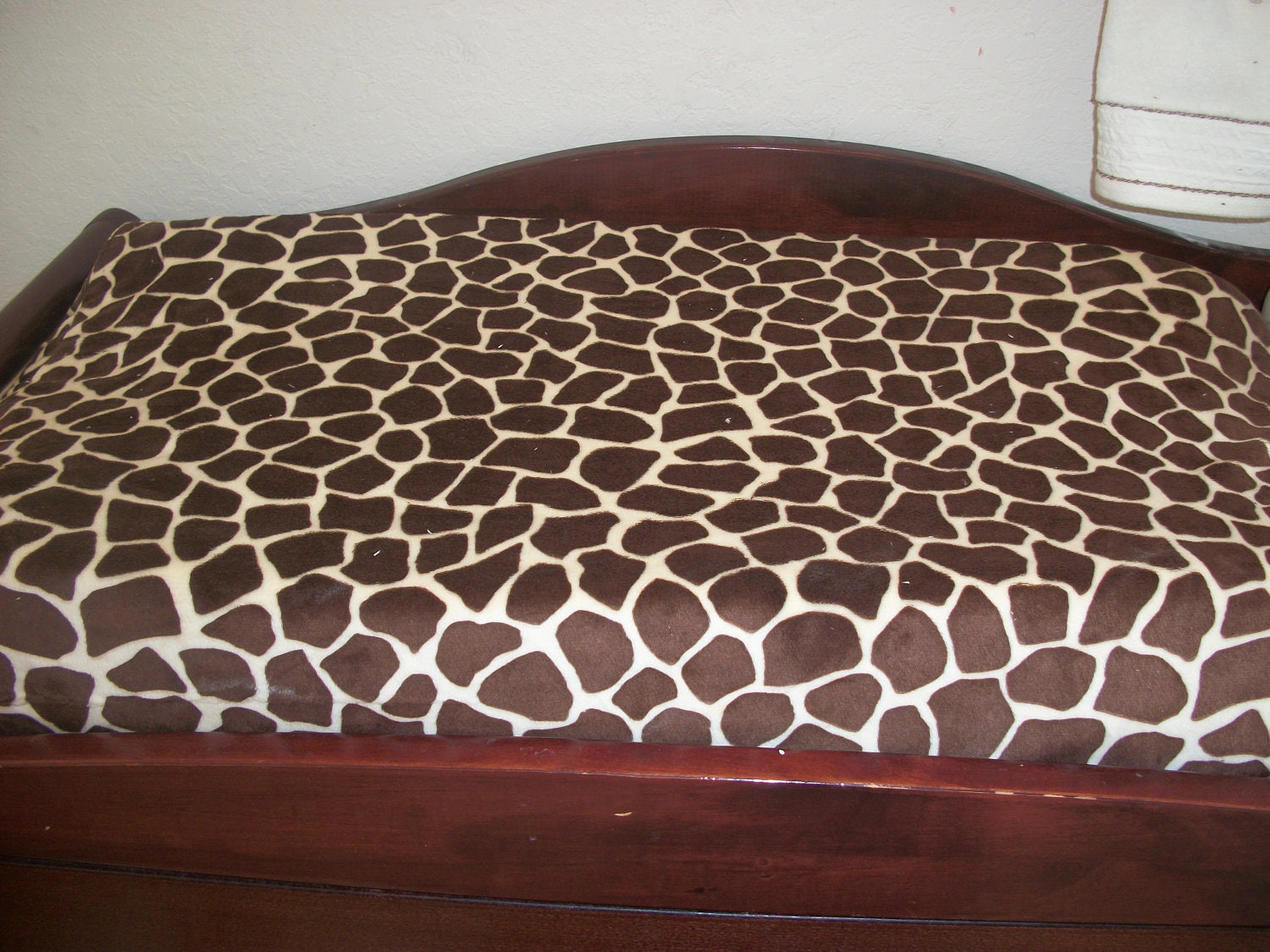 Giraffe  Minky Changing Pad Cover in Butter Brown