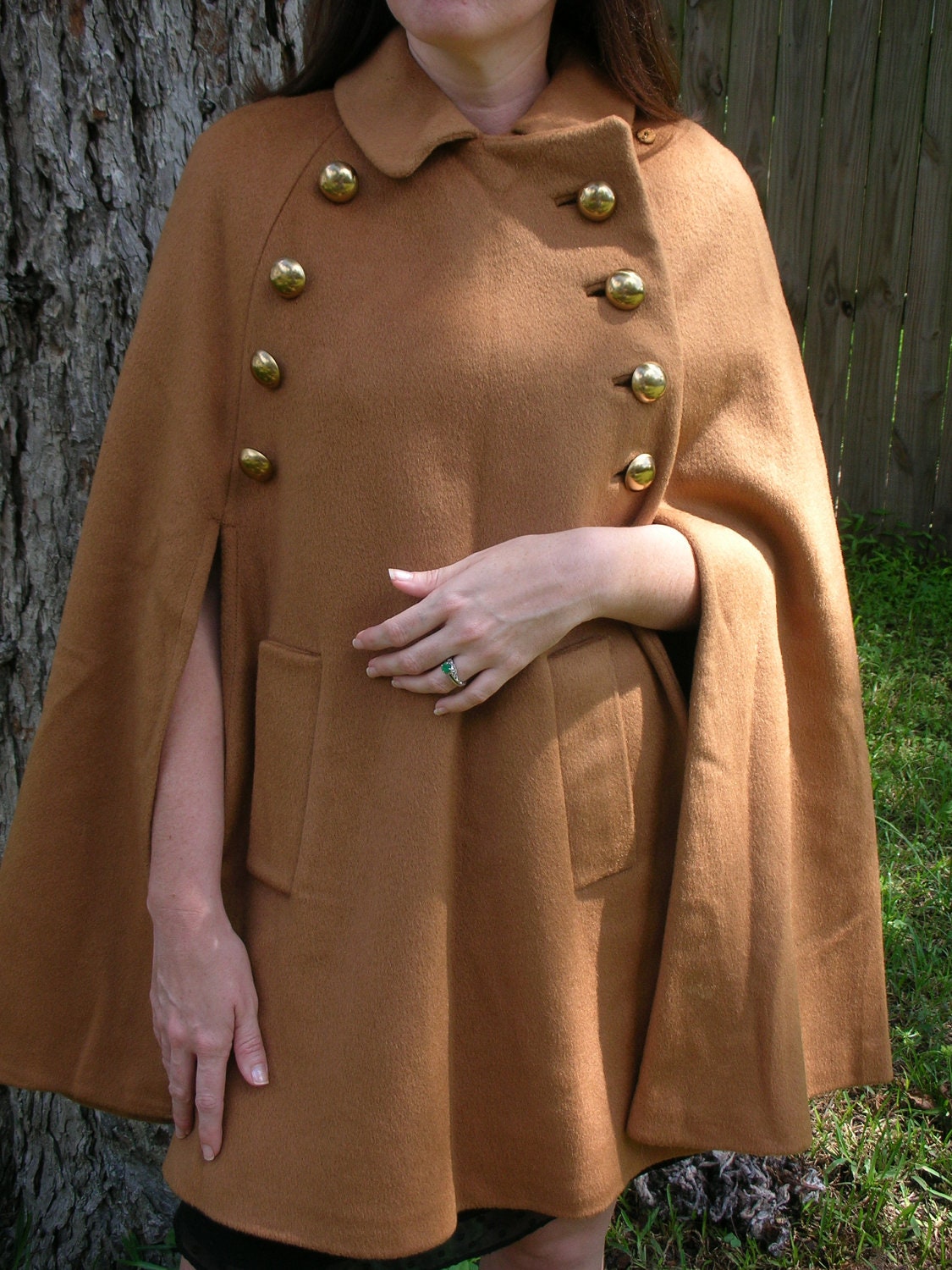 Women's Capelet or Coat Wool Light Brown