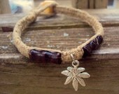 Cannabis Hemp Bracelet Pot Leaf Jewelry Macrame Wooden Beads