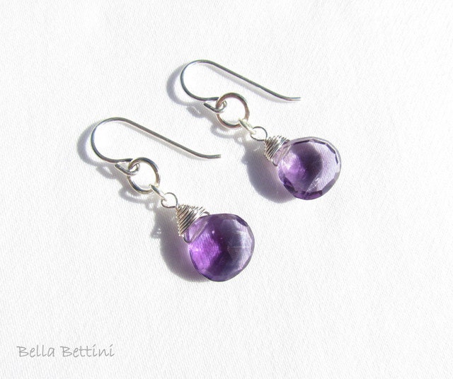 Purple Amethyst dangle earrings - BellaBettini