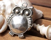 big belly owl finding charm pendant silver color jewellery supplies