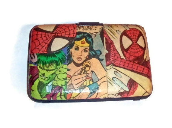 Wonder Woman, Spiderman, the Incredible Hulk Hard Wallet - ID, Credit Card Small Unisex Wallet