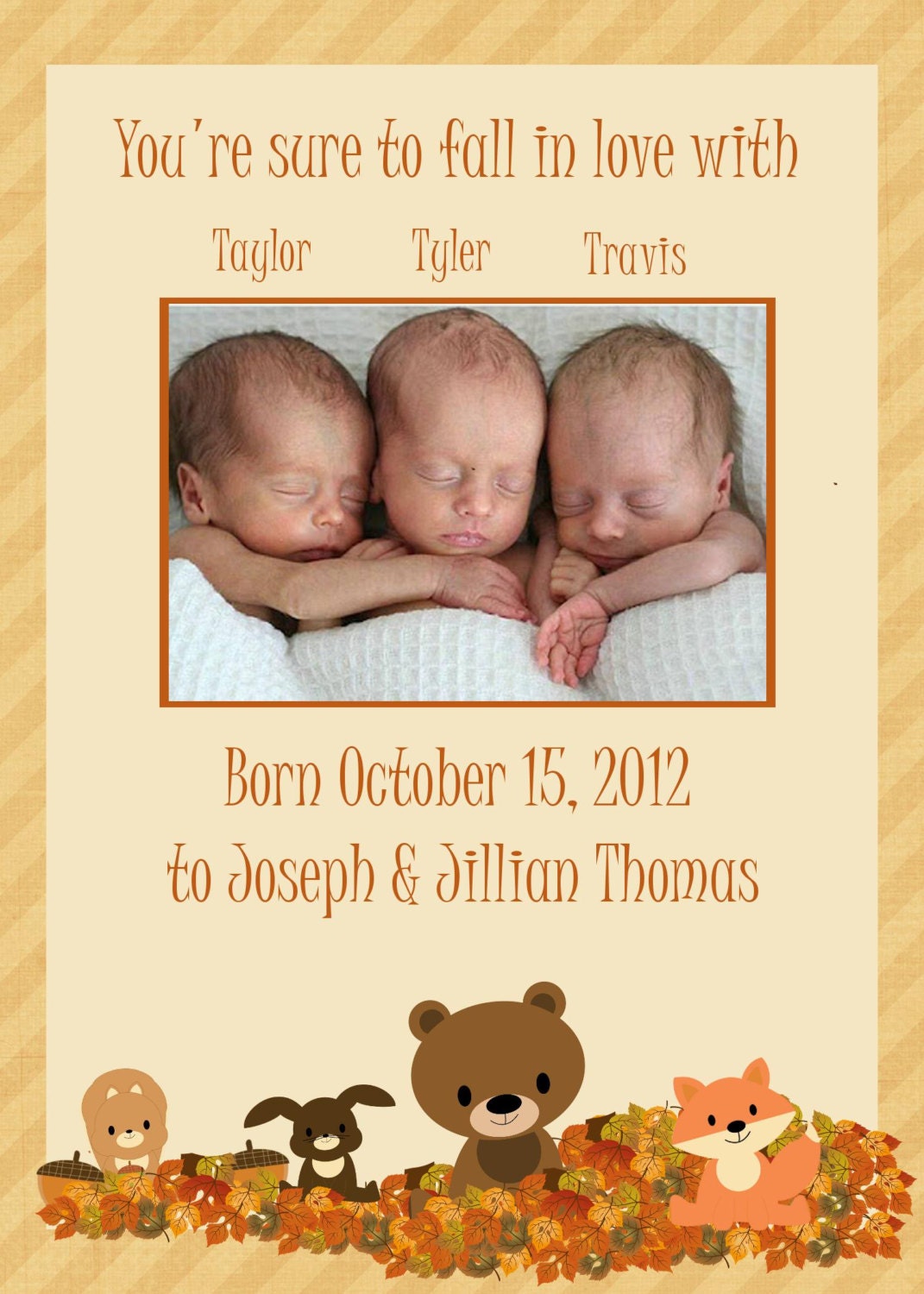 Birth Announcement - Triplets