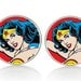 Super Heroes Mens Silver Plated Cuff Links. Wonder Woman2. 14mm Round or Square