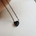 Tiny matt black heart charm necklace