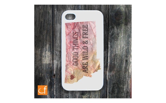 iPhone 4 Case. (Montana - Wild & Free) WHITE or BLACK Plastic Slim-Line Body.