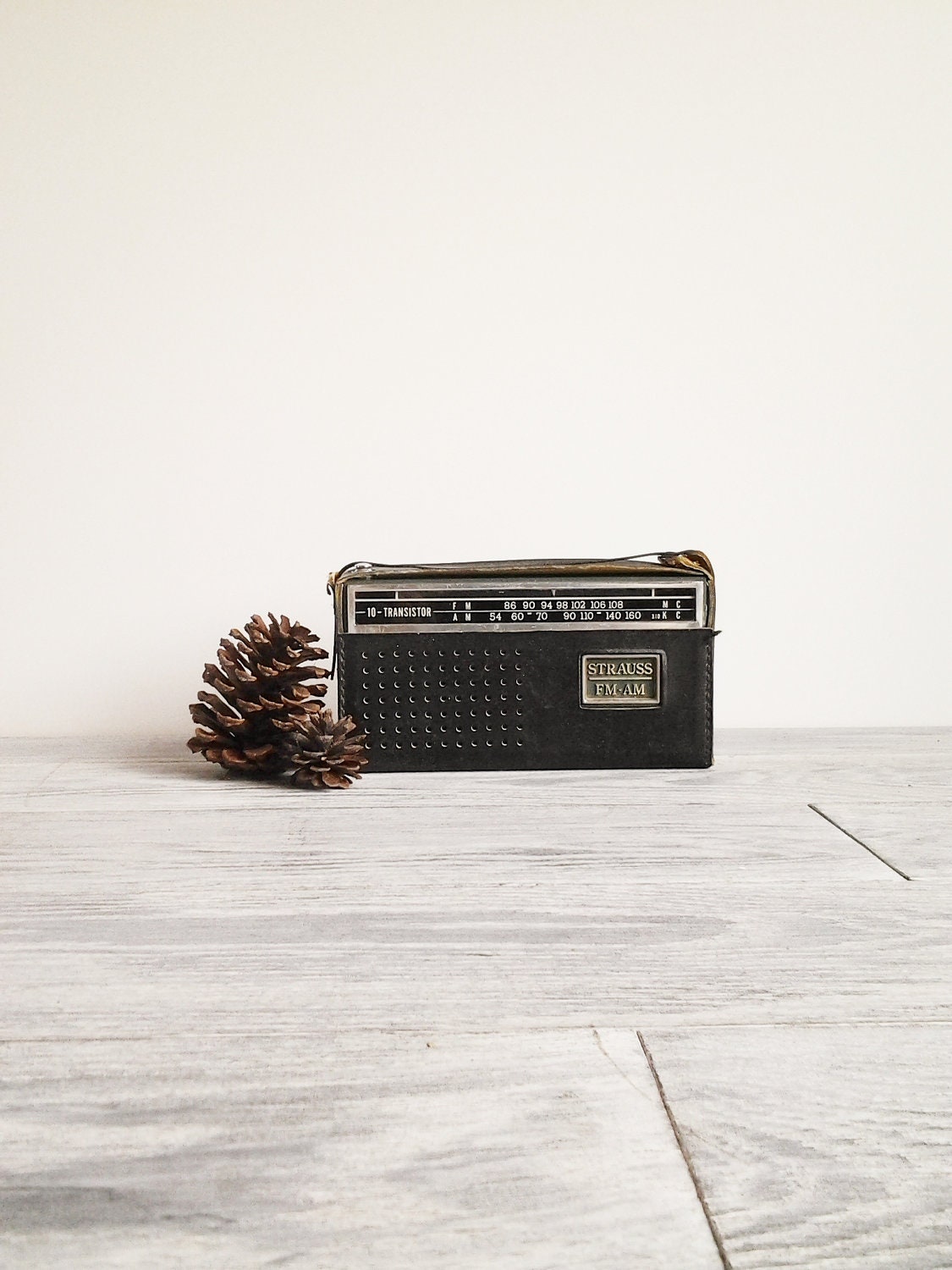 Vintage Strauss Portable Green Transistor Radio Player - CocoAndBear