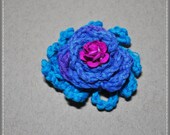 Acqua blue and purple crochet embellishment