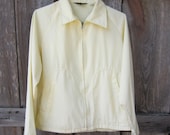 60s Preppy Wind Breaker Jacket in Pale Canary Yellow, M-L // Men's Vintage Jacket