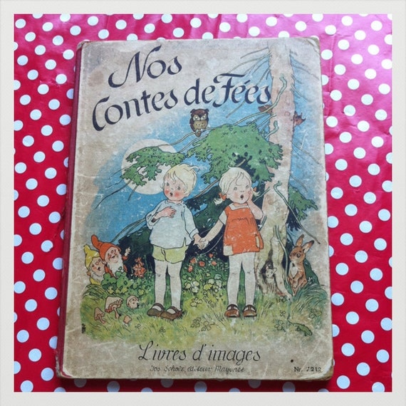 French vintage children fairy tales book- Perrault