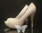 Bridal Luxury Classic, 5mm Ivory Pearls Platform Heels