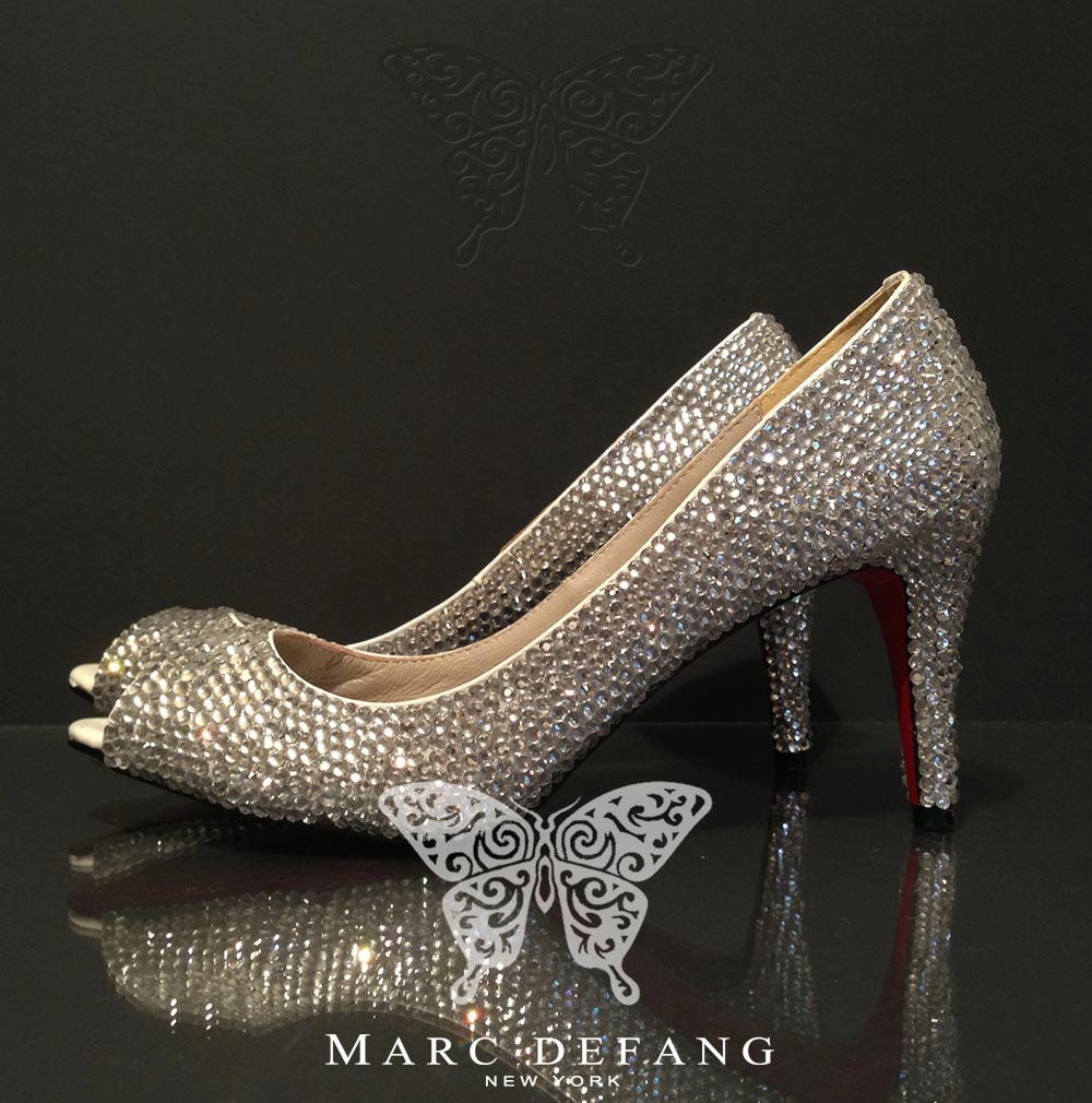Leather, 3" Heels Classic Luxury Peep Toe Pumps