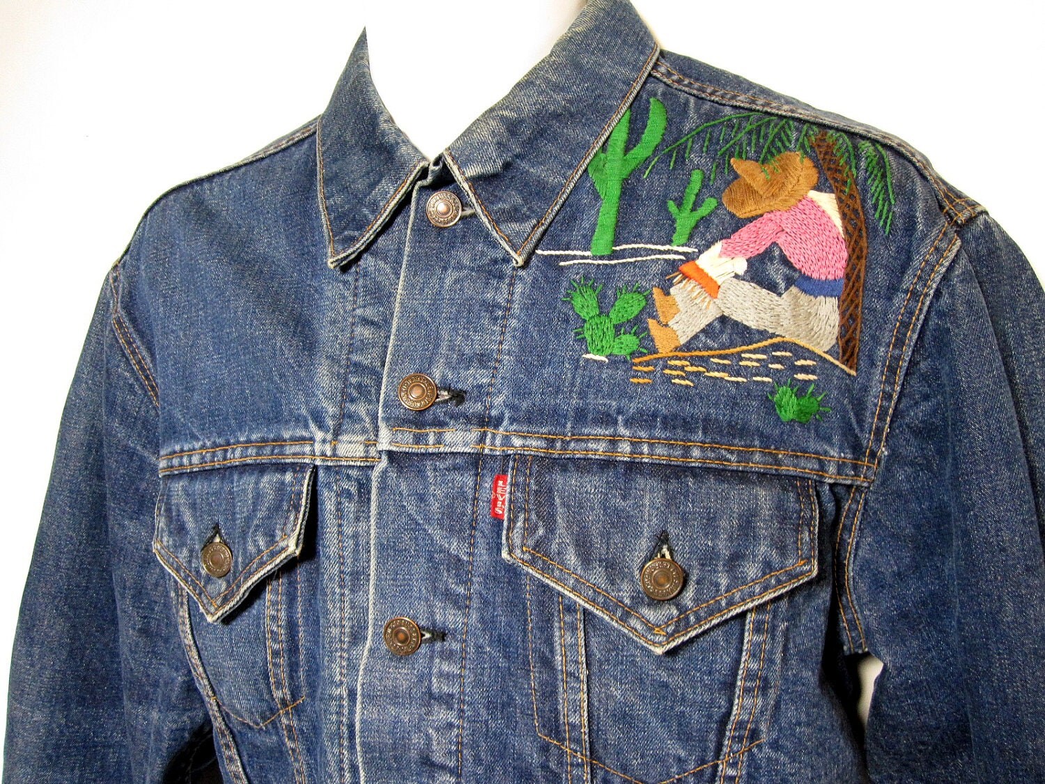 RESERVED - Vintage Levi's Embroidered 2 Pocket Big E Blanket Lined Jacket/Coat Sz.M/L 1960's