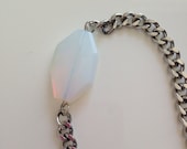 ABOUTPRETTYTHINGS The Opulence bracelet. Double wrap silver chain with genuine opalite crystal 
