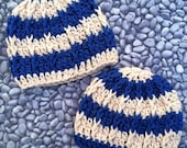 Twin Cabled Crochet Baby Hats- Choose colors