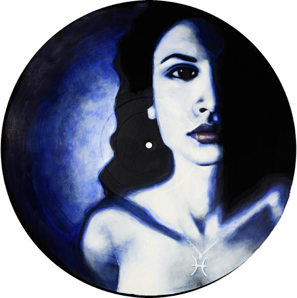 Pisces Original Painting on 12" Vinyl Record