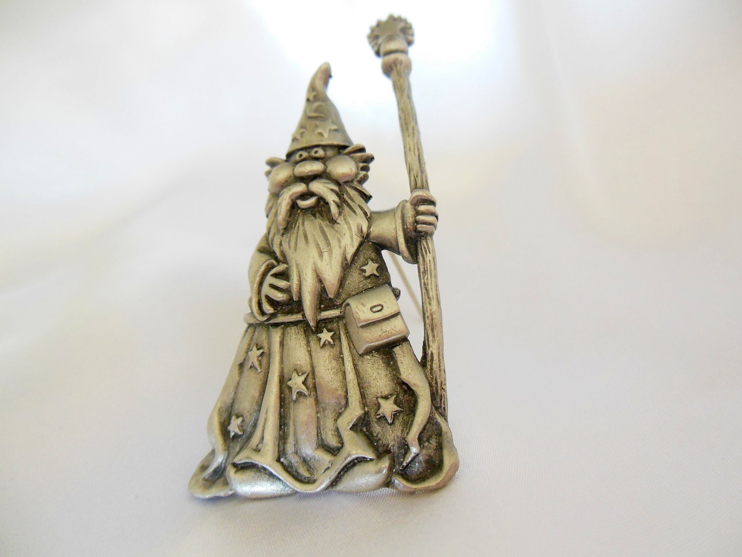 Vintage Wizard Brooch by JJ in Pewter