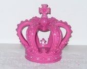 Pink Princess Crown with Diamond Jewels Victorian Shabby Cottage Chic Style
