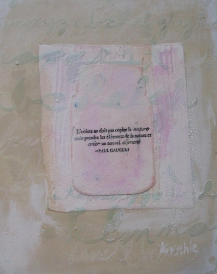 Le pot artiste - Des mots dans mes pots Shabby Chic Mixed Media art