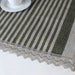 Striped burlap table runner natural linen and lace gray green