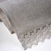 Gray linen table runner linen and lace organic linen