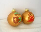 Legend of Zelda Link and Princess Painted Holiday Ornament Set