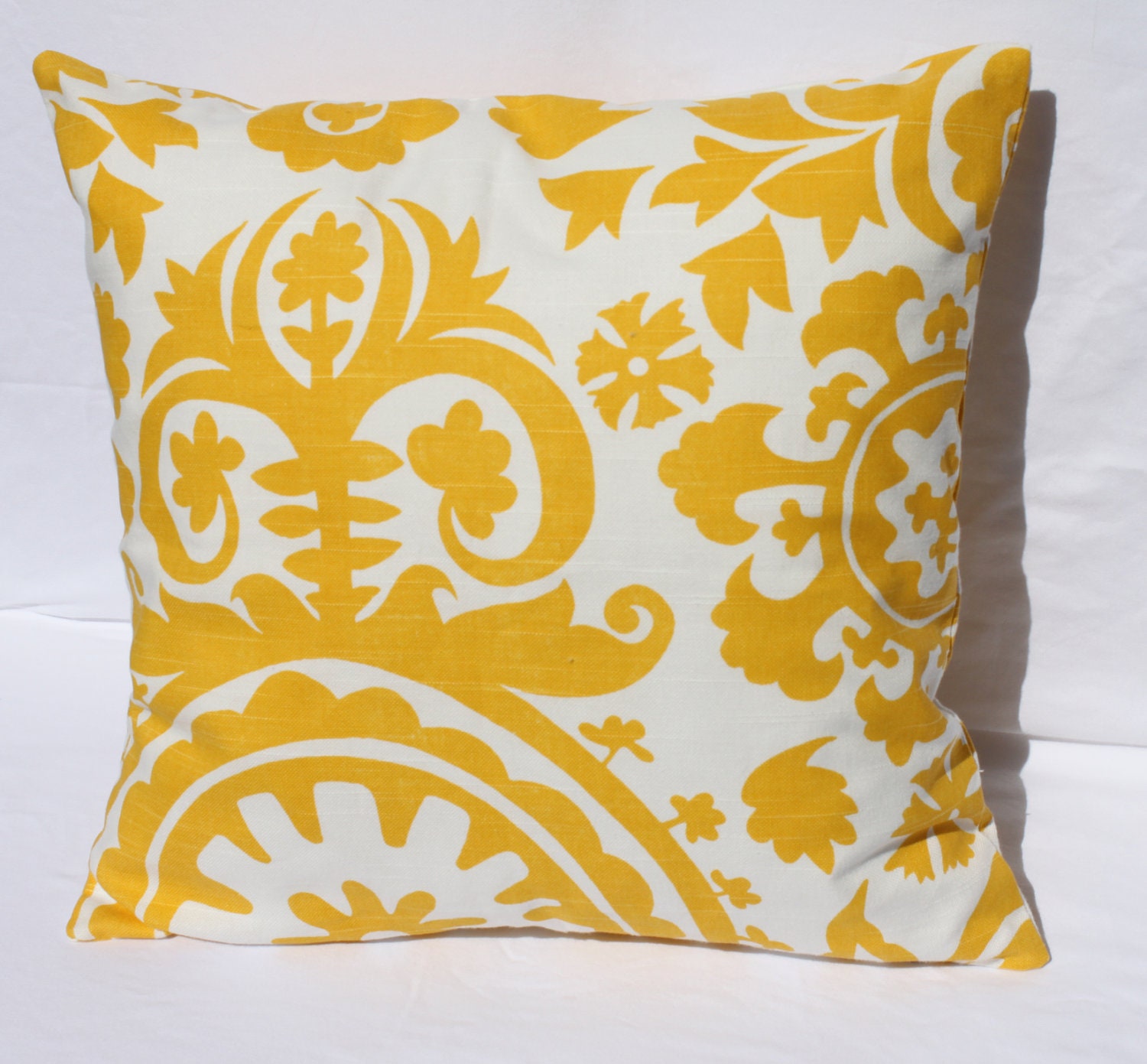 YELLOW PILLOW 16 x 16 Yellow Decorative Pillow by ThatsMyPillow