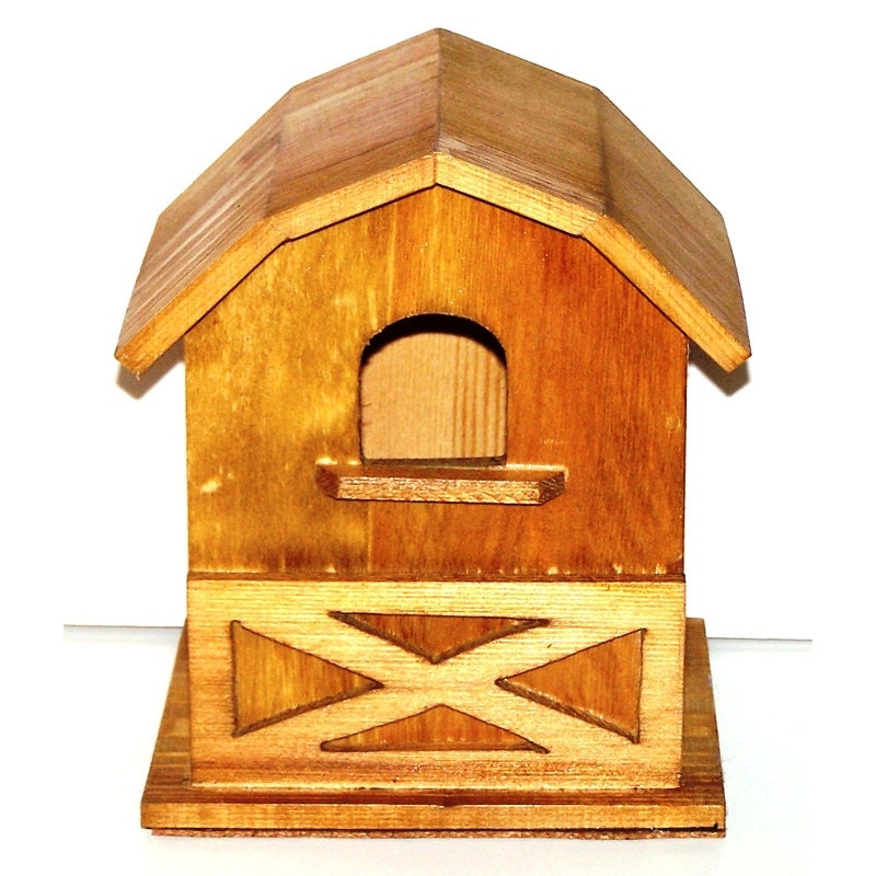 BIRDHOUSE - Country Pattern1  in Puritan Pine- OOAK Original