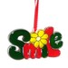 ORNAMENT - SMILE- Acrylic - Dark Green - Red - Yellow - Handpainted Home Decor