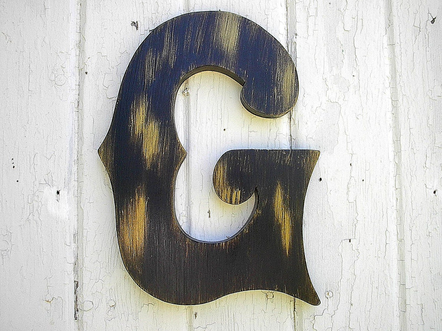 Decorative Wall Decor Distressed Wooden Letter "G"  Kids wall art  nursery decor Shabby Chic Rustic Country Cottage