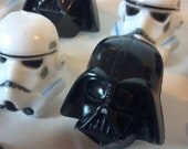 Darth Vader & Storm Trooper rings use as cupcake picks or cake toppers, for your Star Wars boy birthday space themed party goodie bag favor