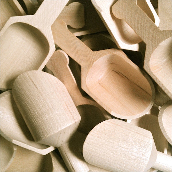 2 Wood Scoops - Kids Kitchen Wood Craft Party Supplies Il_170x135
